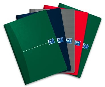 Oxford broschiertes Buch A5, kariert, 192 Seiten, 4 Farben, 5 Stück