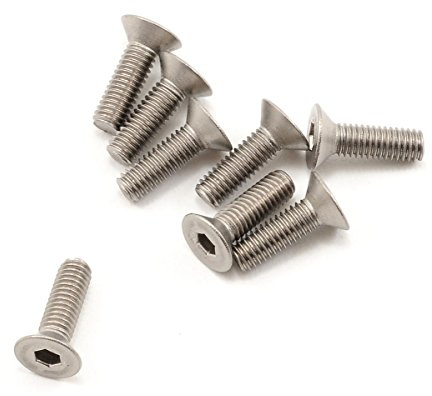 Titanium Countersunk Head Hex Screws, M3 x 10, Pack of 8