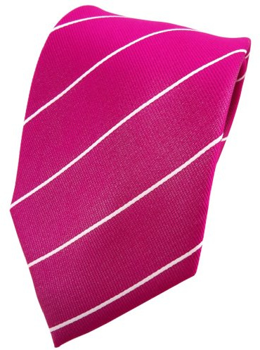 TigerTie sidenhalsduk magenta fuchsia silver randig – slips siden