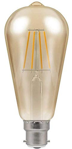 Crompton Lamps LED Squirrel Cage ST64 7.5W BC-B22d Dimmable Filament (50W Equivalent) 2200K Extra Warm White Antique Bronze 725lm BC Bayonet B22 Vintage Edison Light Bulb
