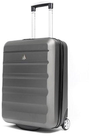 Aerolite Ryanair Reisekoffer mit 2 Rädern, maximale Zulassung, 40 l, Hartschale, 55 x 40 x 20 cm, auch zugelassen für easyJet, Jet2 und mehr, Anthrazit, 55 cm, 2 W, 21, Handgepäck