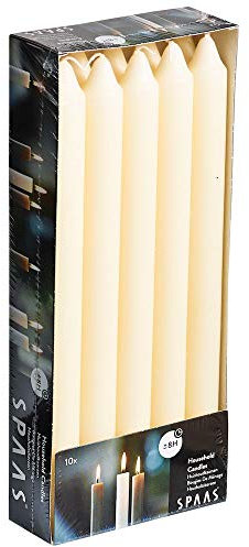 Spaas Unscented Dinner Candles 21/240mm, 8 Hours, 10 Pieces, Ivory