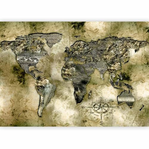 murando – Papier peint intissé - 400x280 – Papier peint – Trompe l oeil – Tableaux muraux déco XXL – carte du monde k-A-0002-a-d