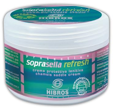 HIBROS Crema Antisfregamento Soprasella Per Ciclisti Fondello Ciclismo Sottosella Gel Anti Sfregamento Cosce Donna E Uomo Refresh Lenitiva Protettiva Idratante Running Uso Sportivo 250 ml