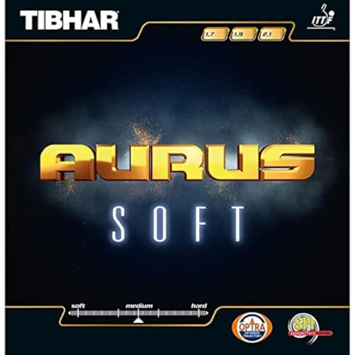 Revêtement de tennis de table Tibhar Aurus Soft, Noir , 2,1mm