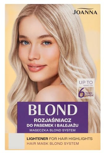 Joanna, Blanqueador para mechones rubios, ilumina hasta 6 tonos.