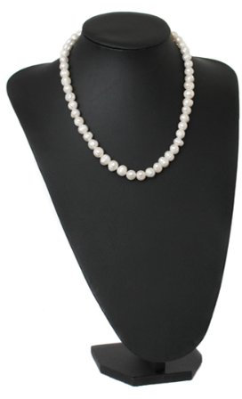 Yudu Schmuckbüste Dekobüste Schmuckhalter Kettenhalter Schmuckständer Kunstleder schwarz H35