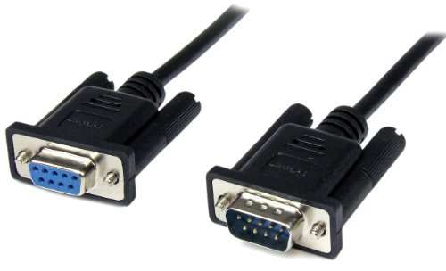 StarTech.com Câble Série RS232 Null Modem de 1m - Cordon DB9 Mâle Femelle - Câble Série Croisé avec Blindage Al-Mylar - Port série COM, Compatible avec Appareils DTE, Noir, F/M (SCNM9FM1MBK)