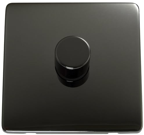 Discount Electrix 1 Gang 2 Way 250 Watt Dimmer Switch Black Nickel Screwless Flat Plate Design