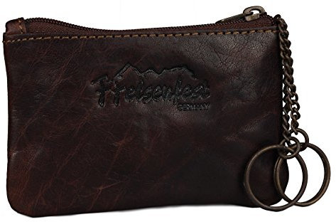 FFelsenfest Vintage Schlüsseltasche Leder Schlüsselmappe | 11x7x1cm | ECHT LEDER -pflanzlich gegerbt (espresso)