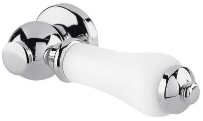 Traditional Ceramic Toilet Handle Flush Cistern Lever | Chrome Plated Metal Flush Handle | Toilet Cistern Replacement Flush Lever | Toilet Flush Tank Lever | Chrome Plated Handle with Adjustable Arm