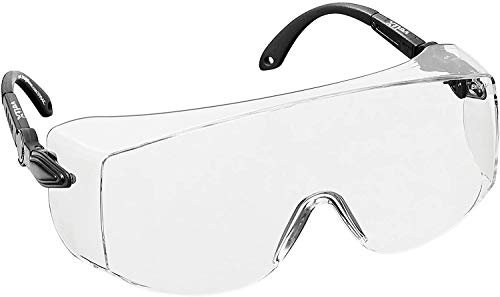 voltX OVERSPECS Safety Goggles Over Glasses – Large Fit, Anti-Fog, Scratch-Resistant, UV400 Protection Adjustable Temples, Clear Lens CE EN166F & UKCA Lab, Construction, DIY, Welding
