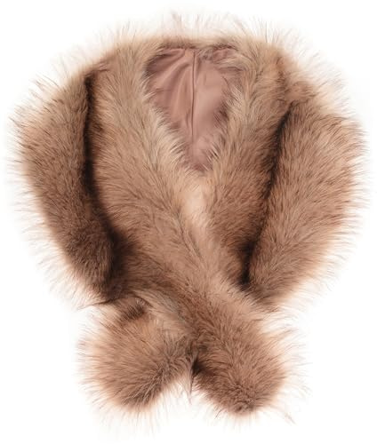 Futrzane Classic Stola - Lange Fellstola Damen - Fake Fur Pelzkragen Fell Schal