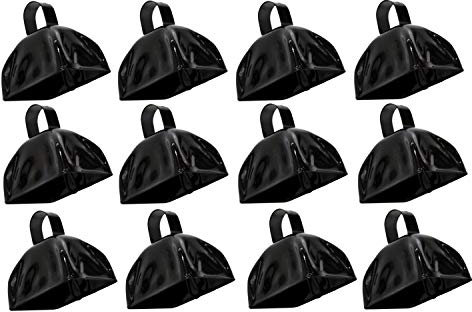 Rhode Island Novelty Kuhglocken, Metall, 7,6 cm, Schwarz, 12 Stück