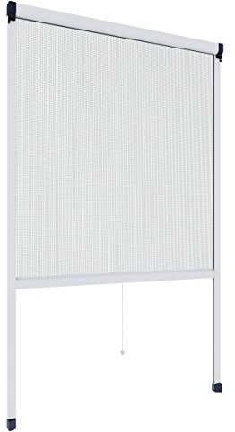 Rhino Insect Screen Insektenschutz Rollo Fliegengitter Alurahmen für Fenster, individuell kürzbar, 130 x 160 cm, weiß, 03963