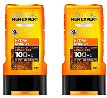L'Oréal Men Expert Hydra Energy Gel de Ducha, 2 x 300 ml