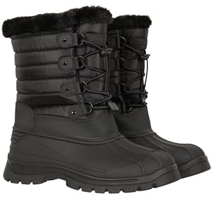 Mountain Warehouse Whistler Womens Snow Boots - Snowproof Ladies Winter Shoes, Warm, Textile Upper, Reinforced Heel & Toe Bumpers - Ideal for Walking, Hiking Black Adult Shoe Size 6