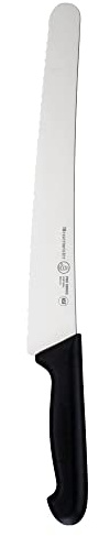 Messermeister Pro Series 10” Scalloped Round-Tip Bread Knife - German X50 Stainless Steel & NSF-Approved PolyFibre Handle - 15-Degree Edge, Rust Resistant & Easy to Maintain - Made in Portugal