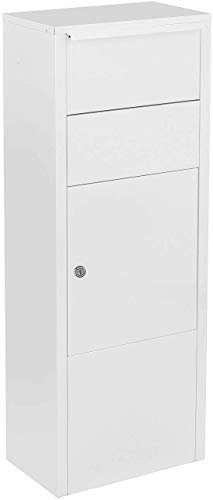 ME-FA MEFA Paketbriefkasten Hazel 477 weiß (Briefkasten groß, spezieller Einwurf, Post, Päckchen, 104,3 x 38,5 x 23 cm) 477000M