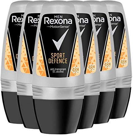 Rexona Sport Defence 6er Pack Deo Roll-On Men, 6er-Pack Deodorant für Herren (6 x 50 ml)