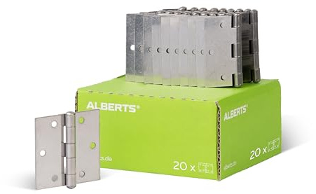Alberts 852016 Charnière | carrée | acier inoxydable | 60 x 60 mm | kit de 20