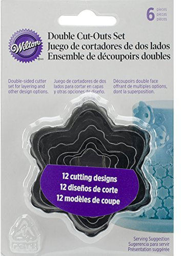 Wilton 154962 Recortes Dobles para Fondant, 6 Unidades, Flor, Materiales sintéticos, Multicolor