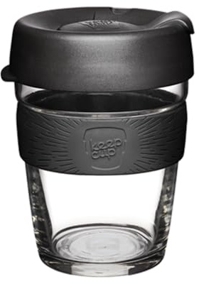 KeepCup Brew, Mehrweg-Glasbecher, Medium 12oz 340mls, Black