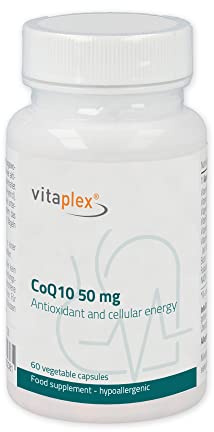 Vitaplex | CoQ10 (Coenzym Q10) in Kapseln | Hochwertiges Q10 aus dem Hause KANEKA | Gentechnikfrei, hypoallergen, für Vegetarier und Veganer geeignet | 60 vegane Kapseln
