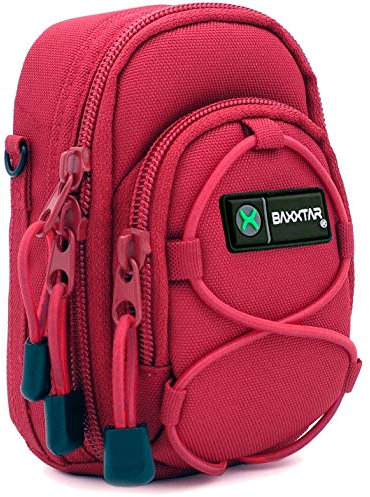 Baxxtar V3 borsa per fotocamera compatta rossa - Coolpix S33 W100 W150 W300 P310 - PowerShot G9 x Mark II SX620 SX710 SX720 - GR-III R-IIIx - DSC HX50 HX60 HX80 HX90 HX95 HX99 RX100 I II III