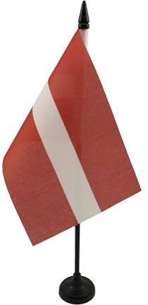 AZ FLAG Bordsflagga Lettland 15x10 cm Lettisk 100D Polyester Plastfot