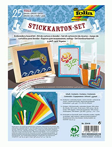 folia 23419 Stickkarton-Set, 175 x 245 mm, 300 g/qm, 25-teilig
