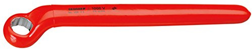 GEDORE VDE 2 E 13 VDE-Einringschlüssel, tief gekröpft, VDE isoliert bis 1000 V, nach EN 60900 / IEC 60900 mit 2-fach Check-Tool-Isolierung, Vanadium-Stahl 31CrV3, UD-Profil, 13 mm