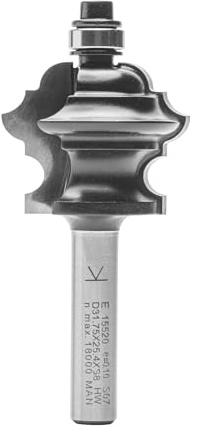 ENT 15520 Multiformfräser HW, Schaft (S) 8 mm, Durchmesser (D) 31,8 mm, NL 25,4 mm, R1 3,2 mm, R2 4 mm, R3 4,8 mm, SL 32 mm, mit Kugellager