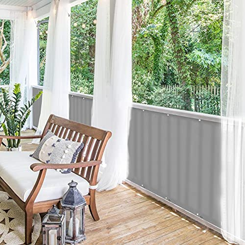 BALCONIO Balkon Sichtschutz wasserabweisend Balkonbespannung Balkonabdeckung für Balkon Terrasse aus Polyester-Hellgrau-500 x 85 cm