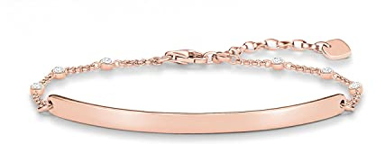 Thomas Sabo Damen-Armband Love Bridge 925 Sterling Silber 750 rosegold vergoldet Zirkonia weiß Länge von 16 bis 19.5 cm Brücke 5.4 cm LBA0040-416-14-L19,5v