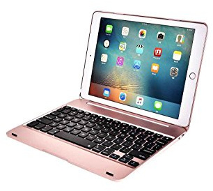 Pcatec iPad Pro 9.7/iPad air2 clavier Housse, Smart Folio Housse support clavier sans fil Bluetooth Coque avec mise en veille automatique/réveil
