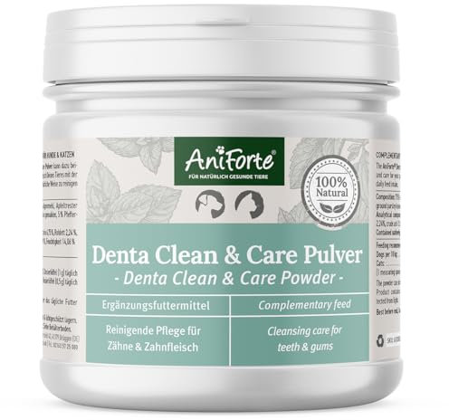 AniForte Denta Clean & Care Zahnpflege Pulver für Hunde & Katzen 300g – effektive & natürliche Zahnreinigung, gegen Mundgeruch, Zahnsteinentferner für Mundhygiene