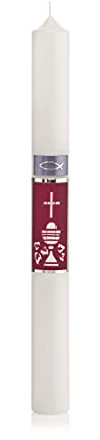 Wiedemann Tauf-Kommunion-Konfirmationskerze, Wachs, Cardinal, 40 x 4 cm