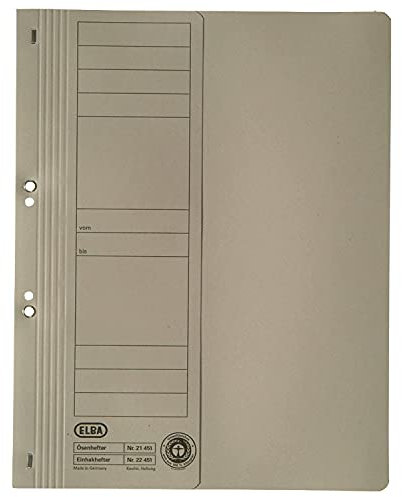 Ösenhefter A4, 1/2 Vorderd., kfm.Heft., grau