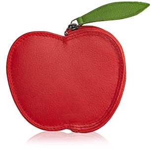 Josephine Osthoff Geldbörse Damen Apfel Portemonnaie klein KleinGeldbörse Münzbörse Geldbeutel Kinder echt Leder RFID-Schutz (901), Farbe:Rot/Grün | Portmonee Kinder, Kleingeldbörse, Echtleder, Rfid Schutz, Apfelmotiv, Modell 901