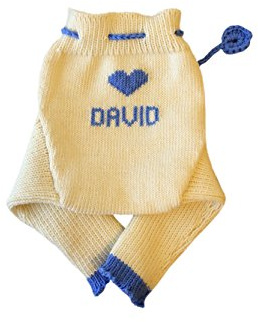 Personalized 100% Merino Wool longies Diaper Cover Knitted Pants Leggings Soaker Custom (as1, Alpha, l, Natural White-Sky Blue)