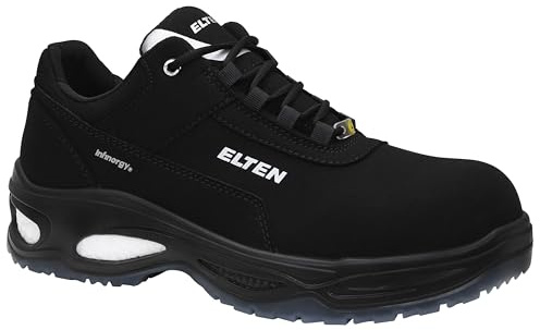 ELTEN Sicherheitsschuhe MILOW Low ESD S2, Damen und Herren, Textil, Kunststoffkappe (leichter als Stahlkappe), leicht, klassisch, Schwarz, Größe: 42