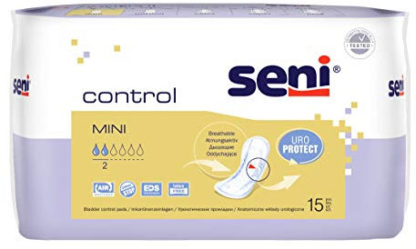 Seni 15255 Control mini Inkontinenzeinlagen mit 2 Tropfen 15 Stück