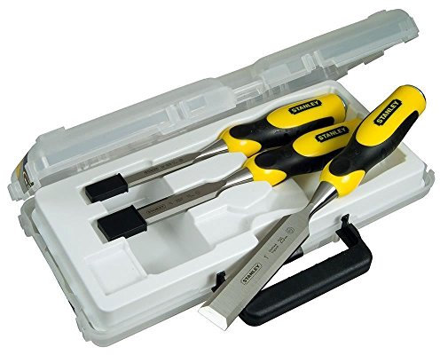 Stanley DynaGrip Stechbeitel-Set, 3-teilig, 12/18/25mm, Chrom-Stahl-Legierung, ergonomisch, schlagfester Griff, 2-16-883