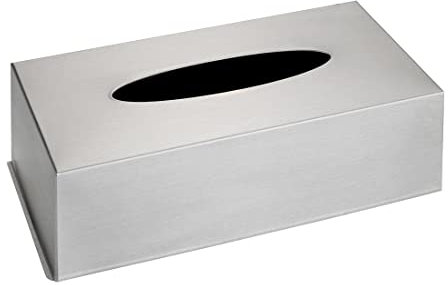 WENKO Edelstahlbox für Kosmetiktücher Boxmantel Tuchhülle Bad-Accessoire, Silber