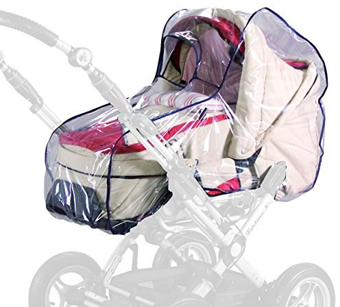 sunnybaby 13195 - Universal Regenverdeck, Regenschutz für Kinderwagen, Babywanne, Soft-Tragetasche | Kontaktfenster f. optimale Luftzirkulation | glasklar | schadstofffrei | Qualität: MADE in GERMANY