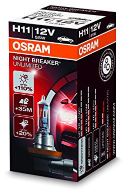 OSRAM H11 Glühlampe Fernscheinwerfer 55W 3500K Fernlicht Halogen Birne 64211NBU-01B