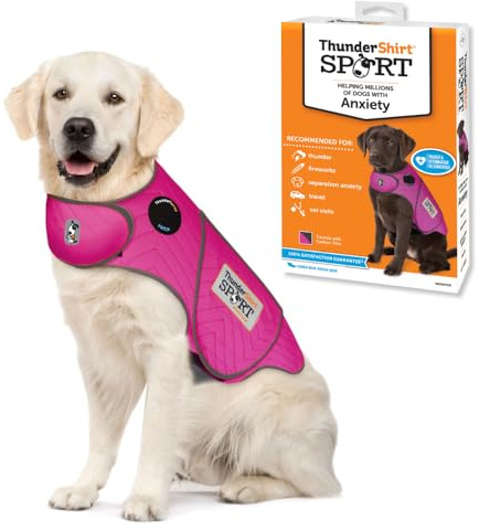 ThunderShirt for Dogs, Medium, Fuchsia Sport - Dog Anxiety Relief Calming Vest