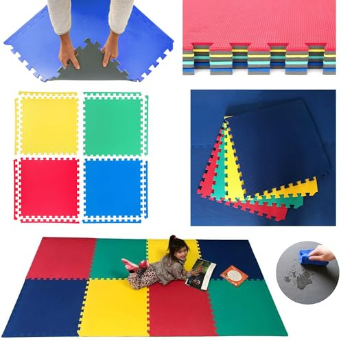 16 x Pavimento Para Ninos/bambini EVA Puzzle materassini 60 cm x 60 cm x12 mm