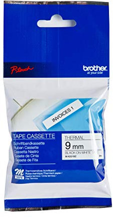 Brother M-K221 original M-Schriftband (kompatibel mit: PT-85, PT-75, PT-BB4, PT-55, PT-65, PT-80, PT-90 und PT-M95) schwarz auf weiß